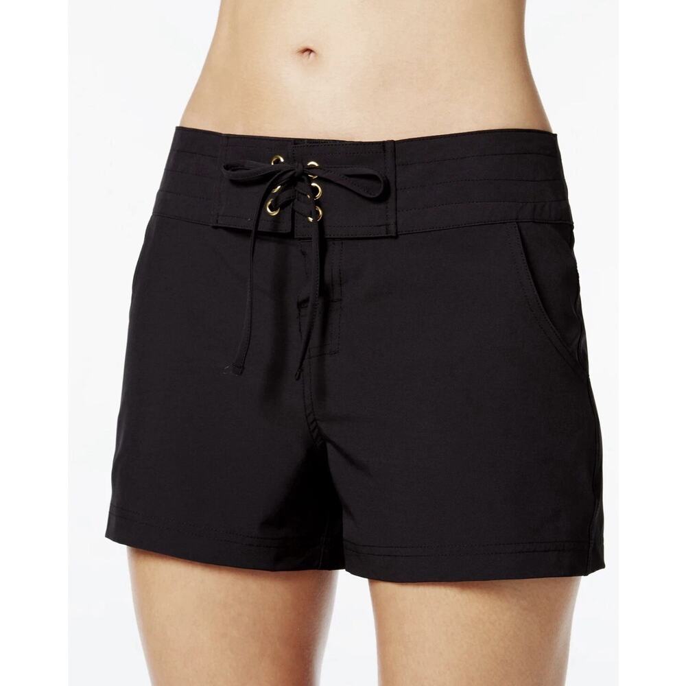 $56 La Blanca All Aboard Drawstring Swimsuit Board Shorts Black XL